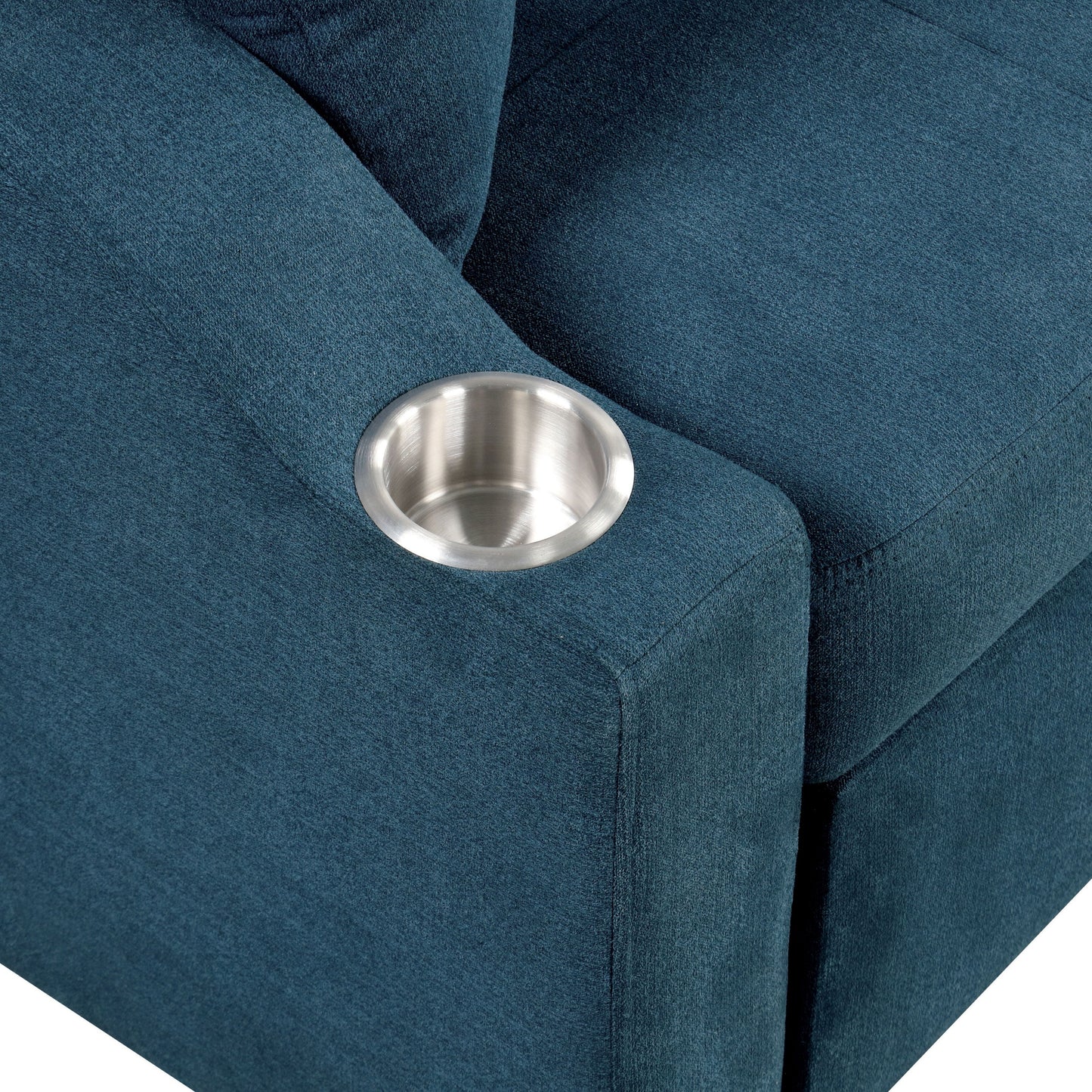 Canapé-lit modulable Scarlett de Furniture of America, style moderne, capitonné, gain de place, avec porte-gobelets