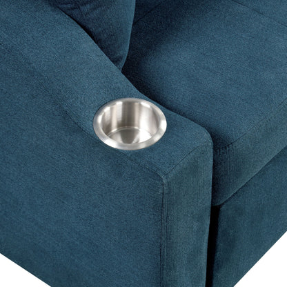 Canapé-lit modulable Scarlett de Furniture of America, style moderne, capitonné, gain de place, avec porte-gobelets