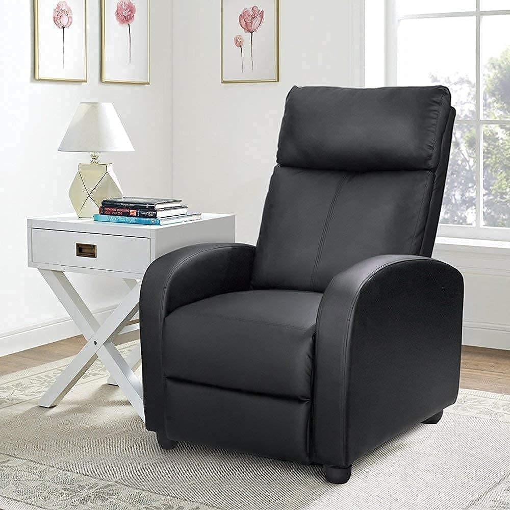 Canapé-lit inclinable en cuir PU Furniwell avec assise et dossier rembourrés.