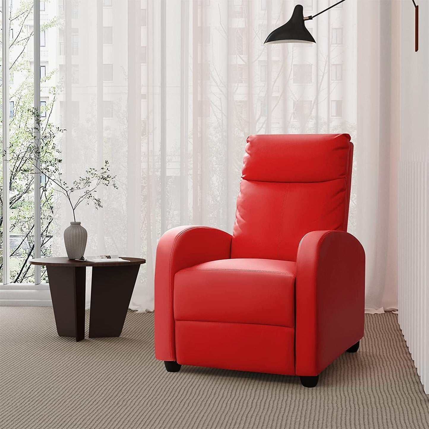 Canapé-lit inclinable en cuir PU Furniwell avec assise et dossier rembourrés.