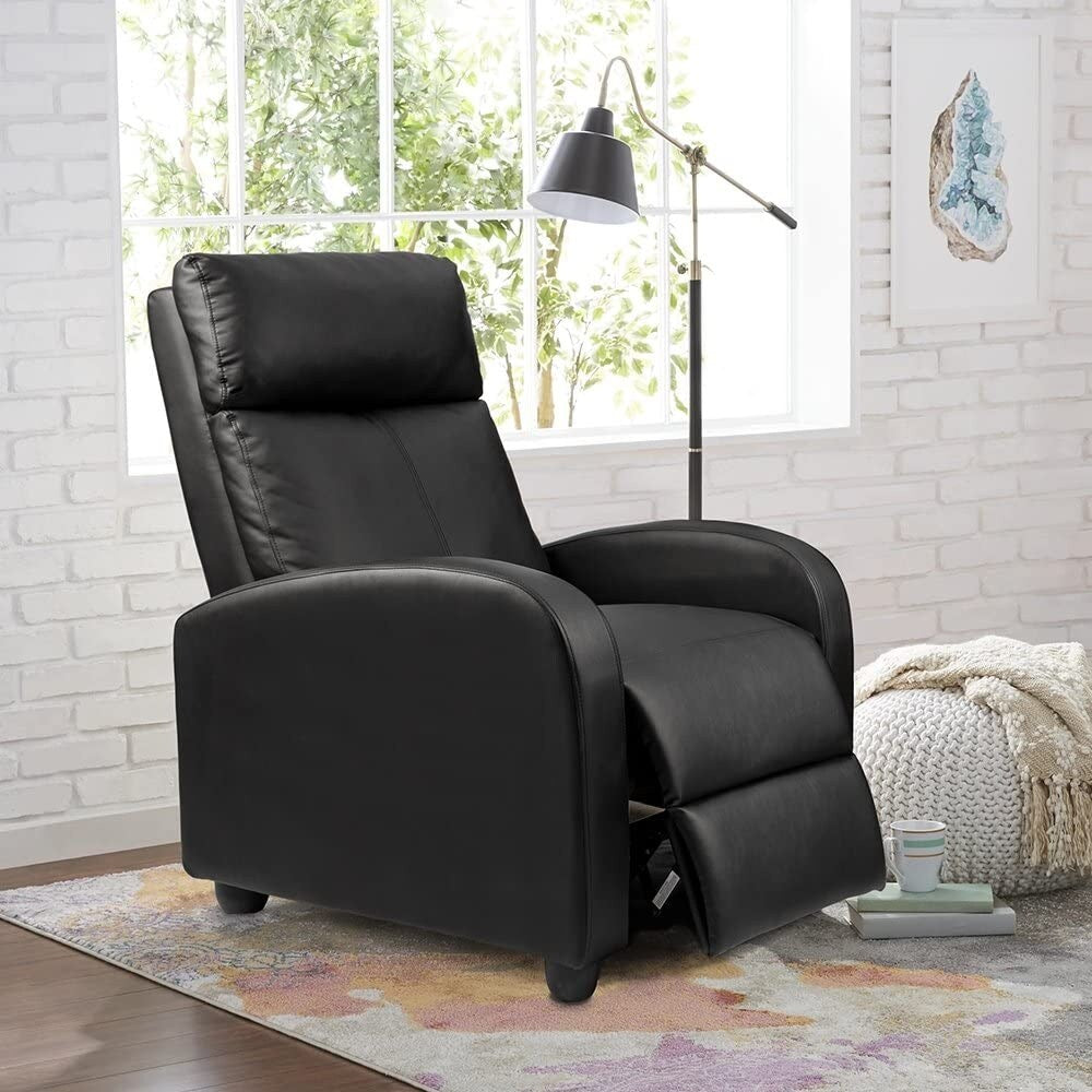 Canapé-lit inclinable en cuir PU Furniwell avec assise et dossier rembourrés.
