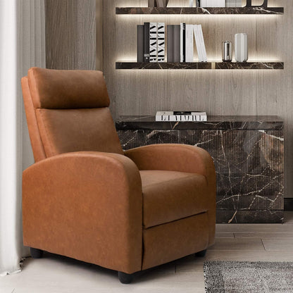 Canapé-lit inclinable en cuir PU Furniwell avec assise et dossier rembourrés.