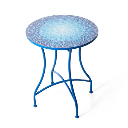 Glitzhome Ensemble de Bistro Pliable en Métal pour Extérieur 3 Pièces, Table et Chaises de Patio