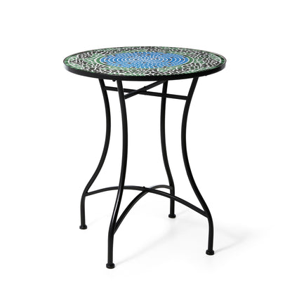 Glitzhome Ensemble de Bistro Pliable en Métal pour Extérieur 3 Pièces, Table et Chaises de Patio