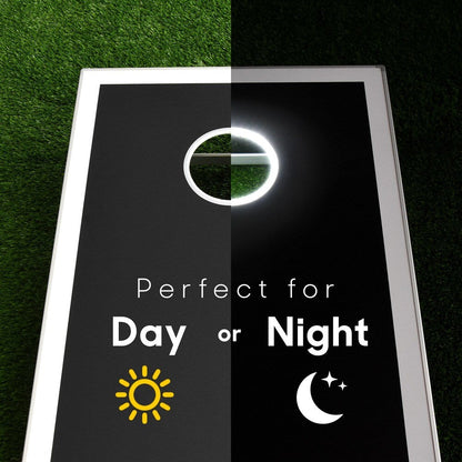 Jeu de Cornhole avec lumières LED de taille réglementaire de GoSports