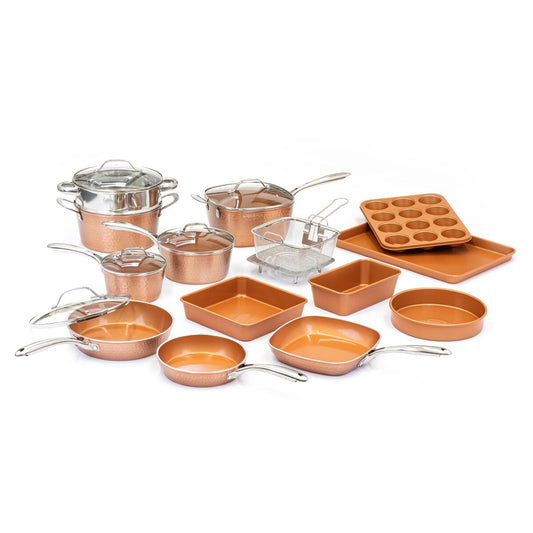 Ensemble de cuisine antiadhésif Gotham Steel Hammered 20 pièces
