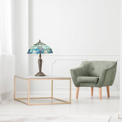Gracewood Hollow Asdreni Lampe Tiffany en verre teinté de 50,8 cm - 35,5 L x 35,5 l x 51,5 H (cm)