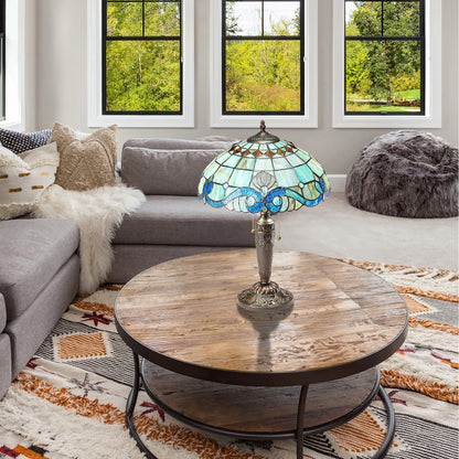 Gracewood Hollow Asdreni Lampe Tiffany en verre teinté de 50,8 cm - 35,5 L x 35,5 l x 51,5 H (cm)