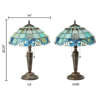 Gracewood Hollow Asdreni Lampe Tiffany en verre teinté de 50,8 cm - 35,5 L x 35,5 l x 51,5 H (cm)
