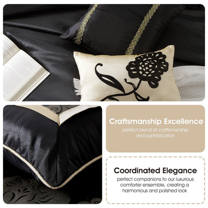 Ensemble de Couette à Motifs Floraux en Jacquard Nanshing Brie, 9 Pièces