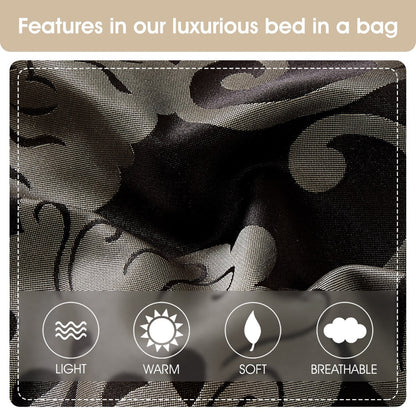 Ensemble de Couette à Motifs Floraux en Jacquard Nanshing Brie, 9 Pièces