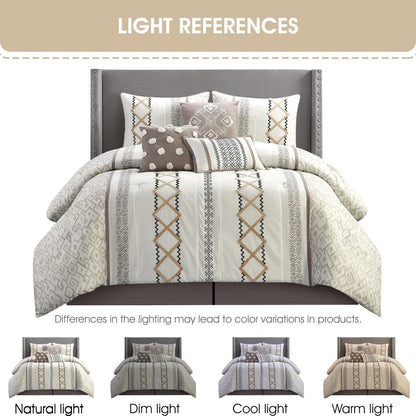 Ensemble de couette Nanshing Trina 15 pièces brodé bohème