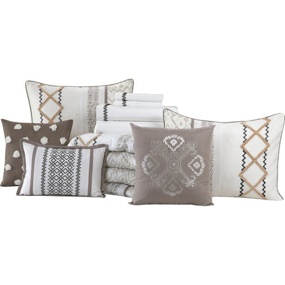 Ensemble de couette Nanshing Trina 15 pièces brodé bohème