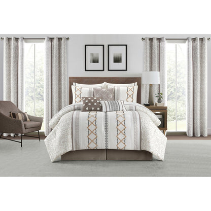 Ensemble de couette Nanshing Trina 15 pièces brodé bohème