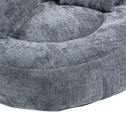 Canapé pouf en chenille gris surdimensionné 42.52, pour une personne, avec trois coussins, pour chambre à coucher.