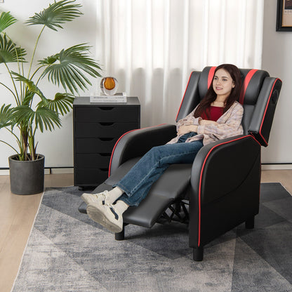 Fauteuil inclinable de jeu Gymax avec fonction de massage, en cuir PU, pour une personne.