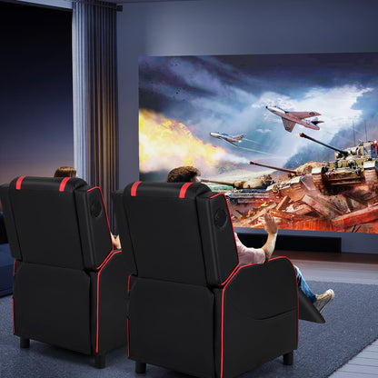 Fauteuil inclinable de jeu Gymax avec fonction de massage, en cuir PU, pour une personne.