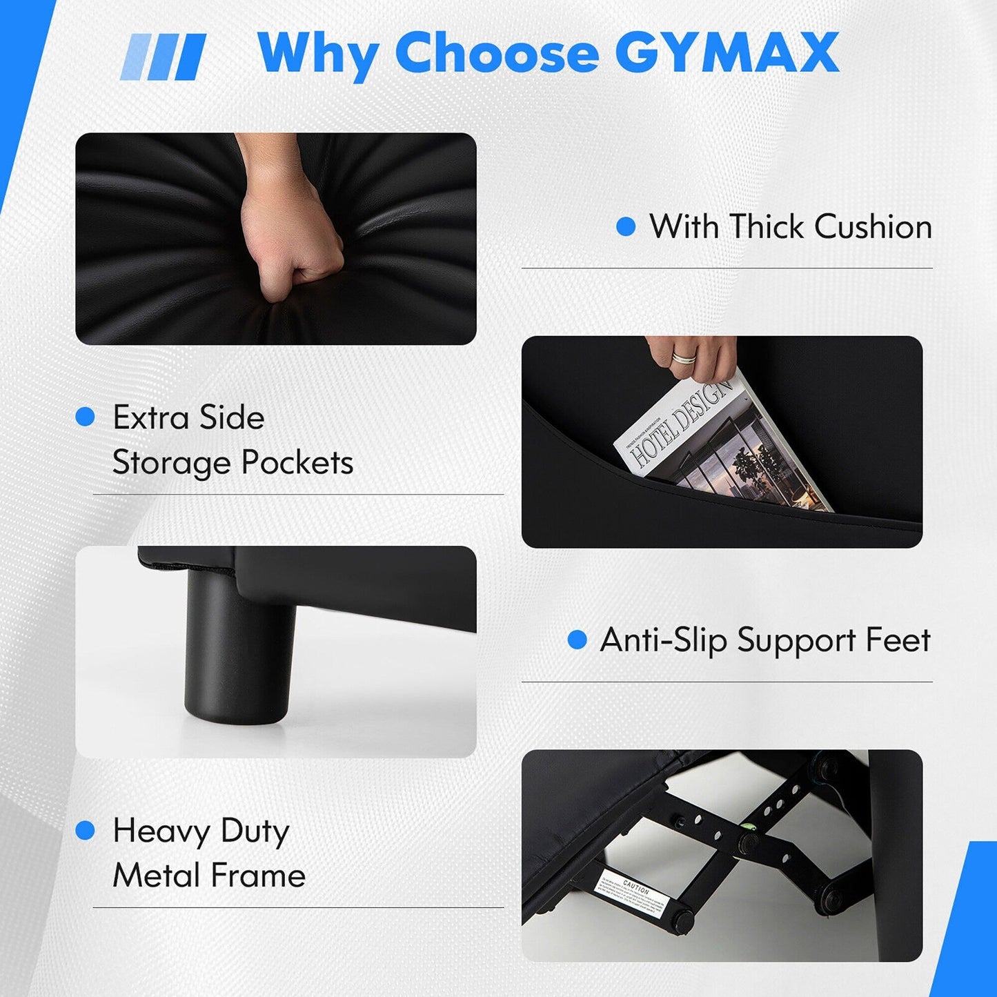 Fauteuil inclinable de jeu Gymax avec fonction de massage, en cuir PU, pour une personne.