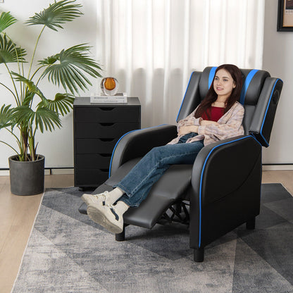 Fauteuil inclinable de jeu Gymax avec fonction de massage, en cuir PU, pour une personne.