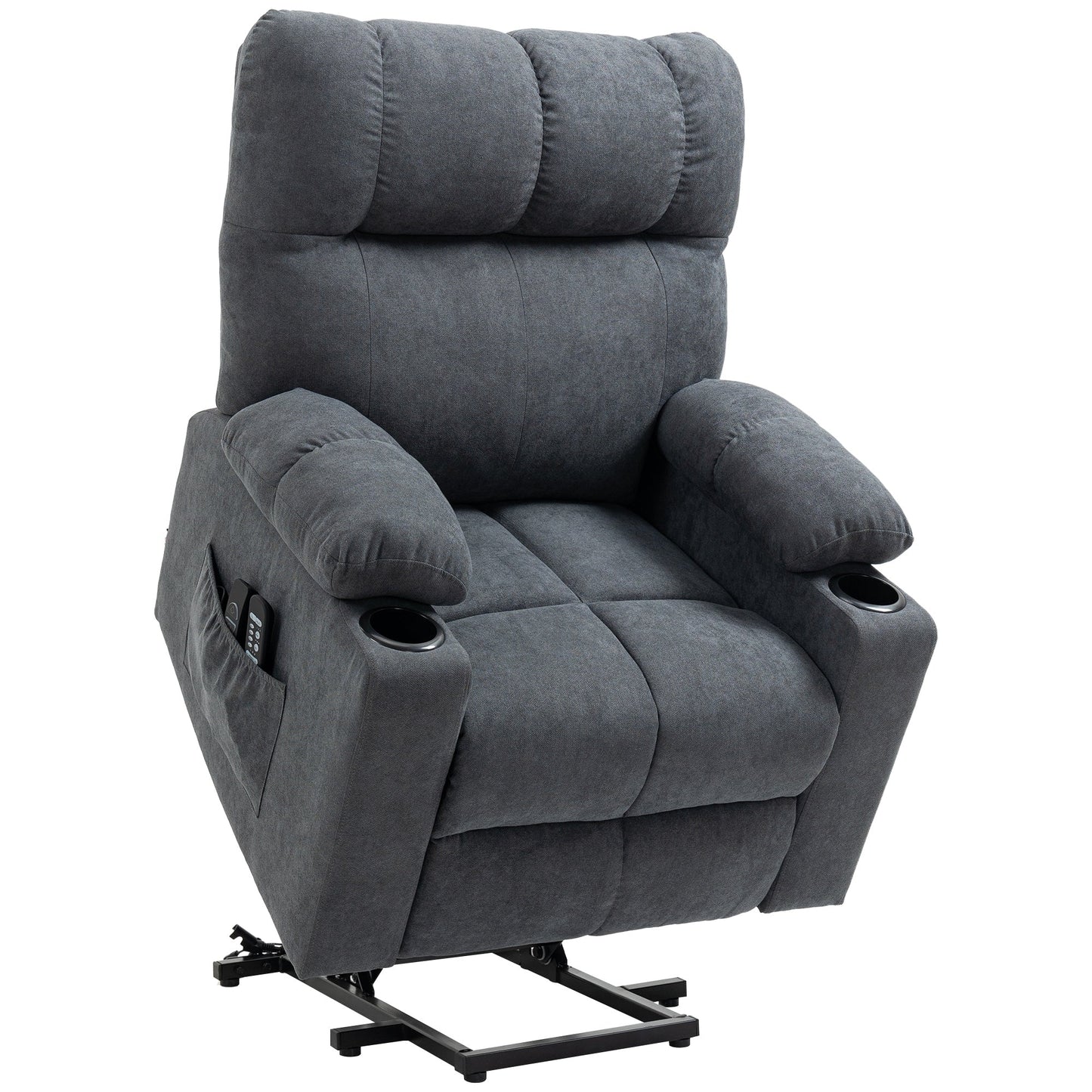 HOMCOM Fauteuil releveur électrique pour personnes âgées, fauteuil inclinable surdimensionné pour salon avec télécommande