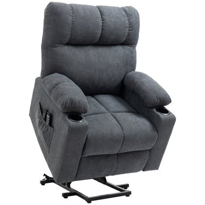 HOMCOM Fauteuil releveur électrique pour personnes âgées, fauteuil inclinable surdimensionné pour salon avec télécommande