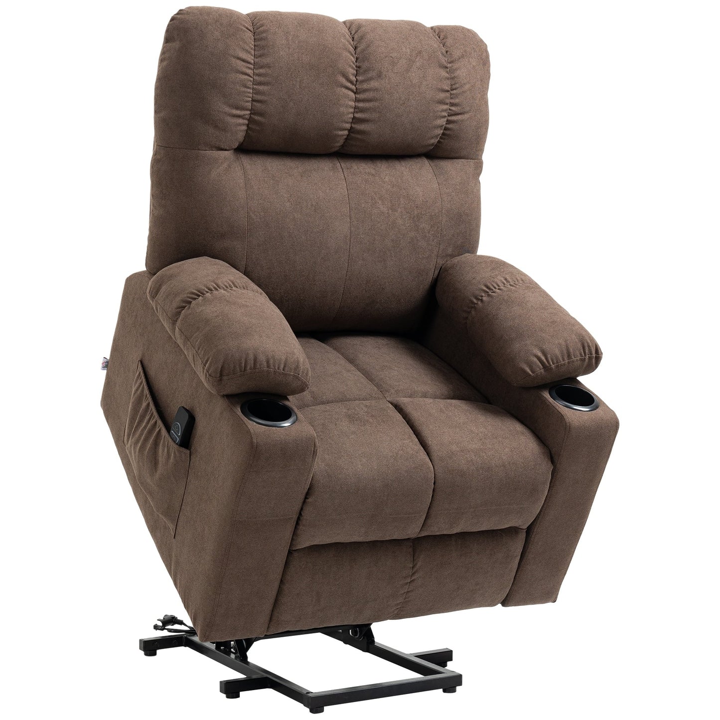 HOMCOM Fauteuil releveur électrique pour personnes âgées, fauteuil inclinable surdimensionné pour salon avec télécommande