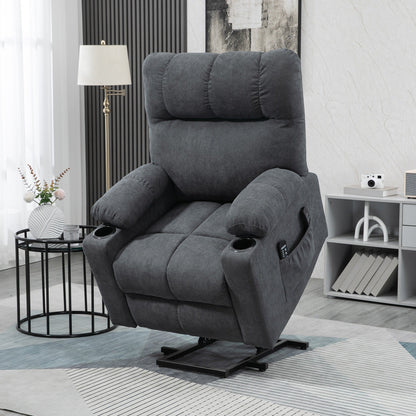 HOMCOM Fauteuil releveur électrique pour personnes âgées, fauteuil inclinable surdimensionné pour salon avec télécommande