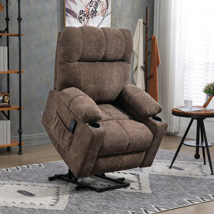 HOMCOM Fauteuil releveur électrique pour personnes âgées, fauteuil inclinable surdimensionné pour salon avec télécommande