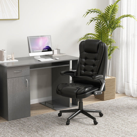 HOMCOM Chaise de bureau de massage à vibration avec dossier haut et 6 points de vibration, beige