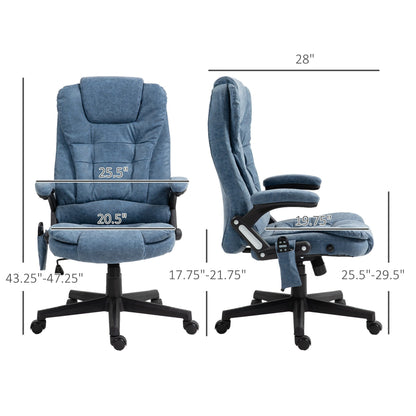 HOMCOM Chaise de bureau de massage à vibration avec dossier haut et 6 points de vibration, beige
