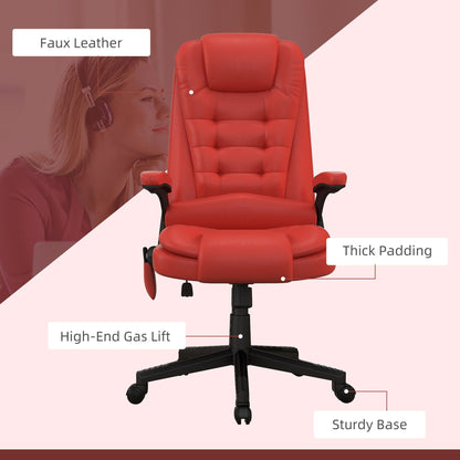 HOMCOM Chaise de bureau de massage à vibration avec dossier haut et 6 points de vibration, beige