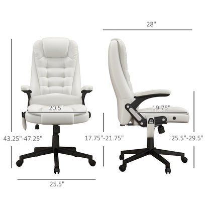 HOMCOM Chaise de bureau de massage à vibration avec dossier haut et 6 points de vibration, beige