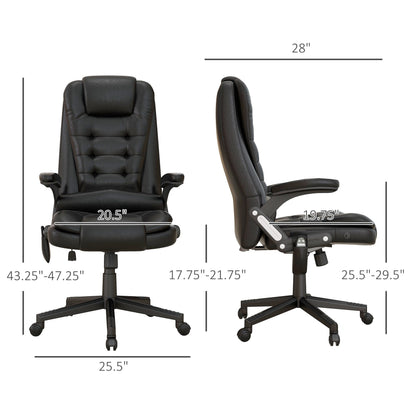 HOMCOM Chaise de bureau de massage à vibration avec dossier haut et 6 points de vibration, beige