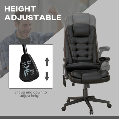 HOMCOM Chaise de bureau de massage à vibration avec dossier haut et 6 points de vibration, beige