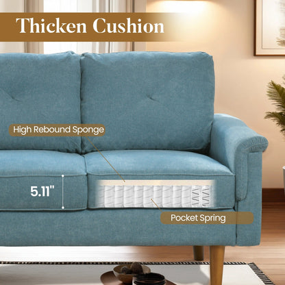 Canapé 3 places HOOOWOOO Mid-Century, recouvert de tissu, avec pieds en bois pour salon