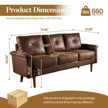 Canapé 3 places HOOOWOOO Mid-Century, recouvert de tissu, avec pieds en bois pour salon