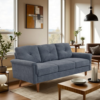 Canapé 3 places HOOOWOOO Mid-Century, recouvert de tissu, avec pieds en bois pour salon