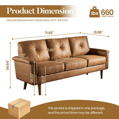 Canapé 3 places HOOOWOOO Mid-Century, recouvert de tissu, avec pieds en bois pour salon