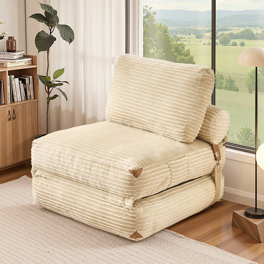 Canapé-lit pliable en tissu corduroy moderne HOOOWOOO