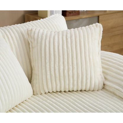 Canapé-lit en velours côtelé surdimensionné Harmonia 109 W, avec assise profonde, double chaise longue et 4 coussins