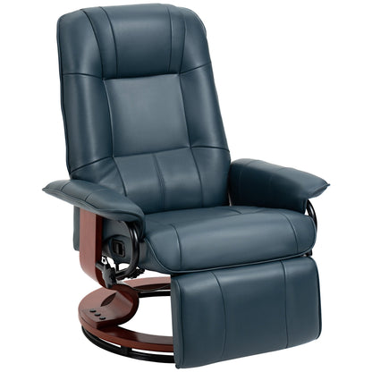 Fauteuil inclinable pivotant à base manuelle réglable en simili cuir avec repose-pieds confortable et relaxant de la marque HomCom