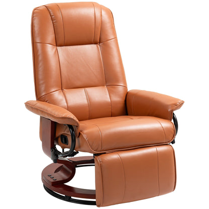 Fauteuil inclinable pivotant à base manuelle réglable en simili cuir avec repose-pieds confortable et relaxant de la marque HomCom
