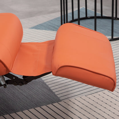 Fauteuil inclinable pivotant à base manuelle réglable en simili cuir avec repose-pieds confortable et relaxant de la marque HomCom