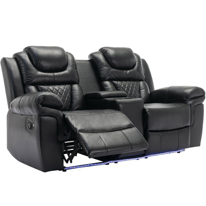 Fauteuil inclinable manuel pour cinéma maison avec rangement intégré.