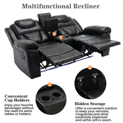 Fauteuil inclinable manuel pour cinéma maison avec rangement intégré.