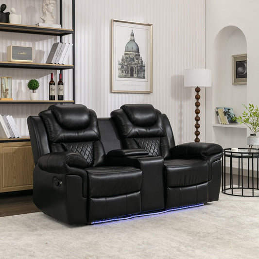 Fauteuil inclinable manuel pour cinéma maison avec rangement intégré.