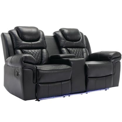Fauteuil inclinable manuel pour cinéma maison avec rangement intégré.