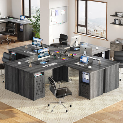 Bureau de jeu en forme de L Moasis, bureau d'ordinateur d'angle de 59 pouces avec support de moniteur