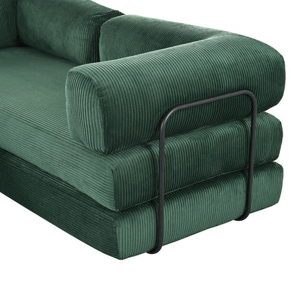Canapé-lit modulable en forme de L en tissu cordou