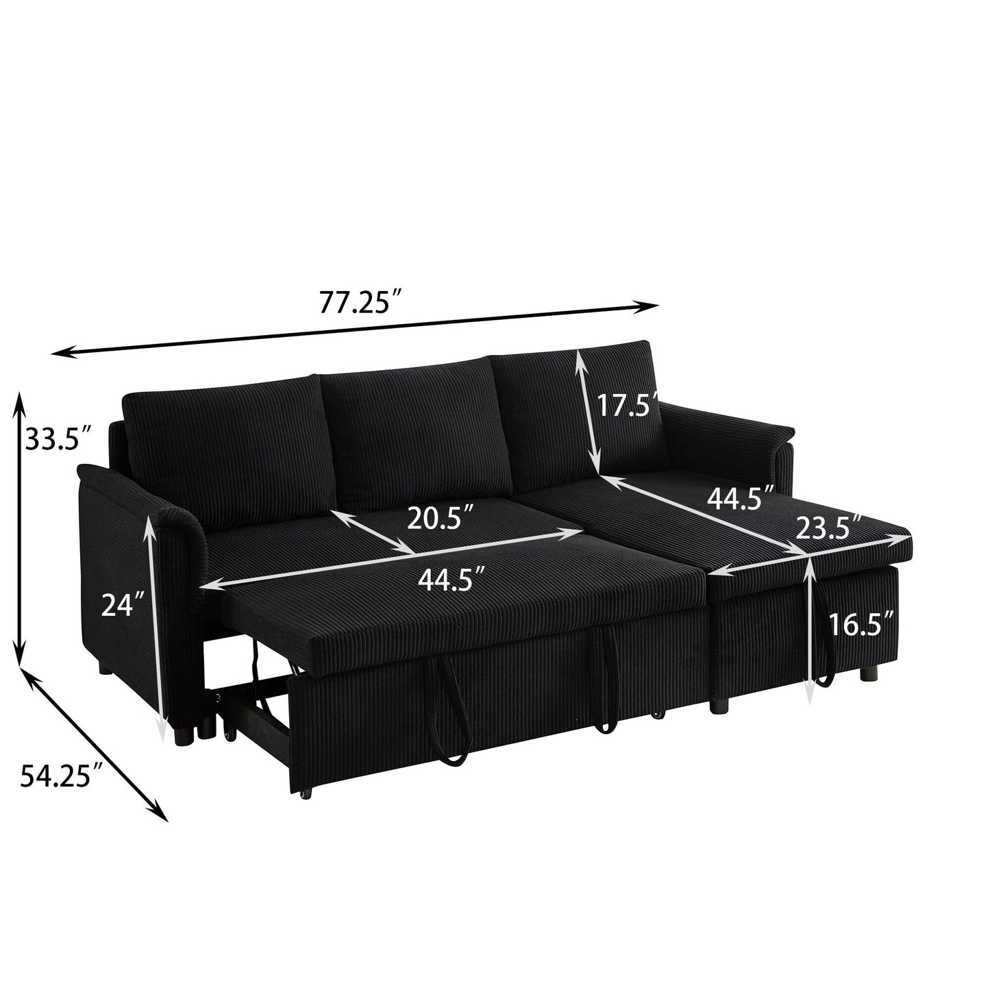 Canapé 2 places avec méridienne, canapé modulable convertible en forme de L avec rangement.